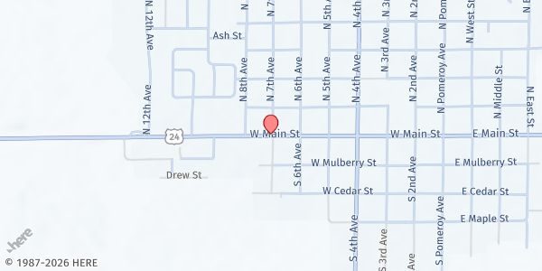 Map showing Graham Co Community Center at 700 W Main St, Hill City, KS