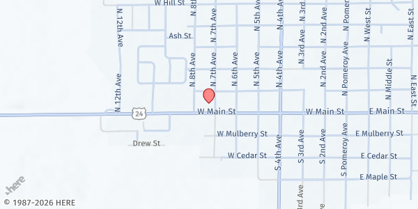Map showing Graham County Community Center at 700 W Main St, Hill City, KS