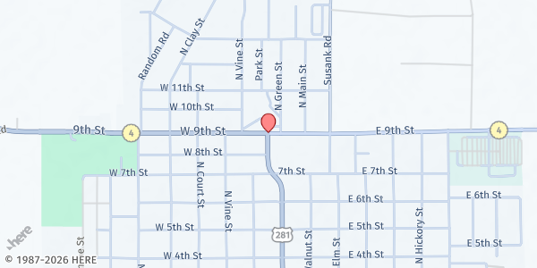 Map showing Hoisington Community Food Bank / UMC at , Hoisington, KS