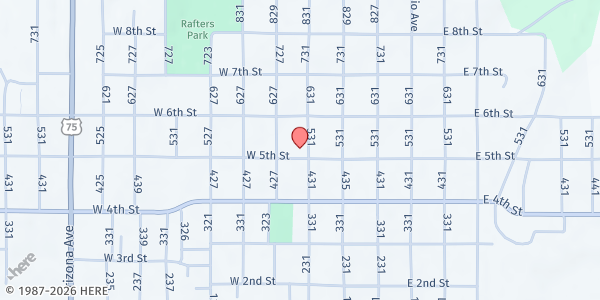 Map showing First Baptist Church at 310 West 5th, Holton, KS