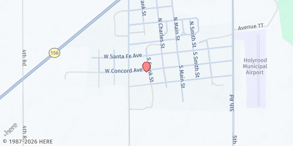 Map showing St Mary's Catholic Church at 202 S Frank St, Holyrood, KS