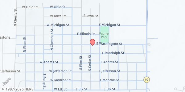 Map showing First Baptist Church of Howard at 145 N Cedar St, Howard, KS