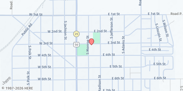Map showing Pheasant Haven Charities – VFW Building at 300 South Monroe Street, Hugoton, KS