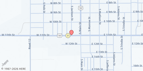 Map showing Project Hope at 1042 S Jackson, Hugoton, KS