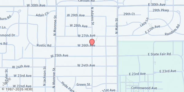 Map showing 1st United Methodist Church - Bread & Cup Ministry at 2600 N Adams St, Hutchinson, KS