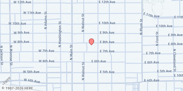 Map showing Food Bank Of Reno County Inc. at 700 N. Walnut, Hutchinson, KS