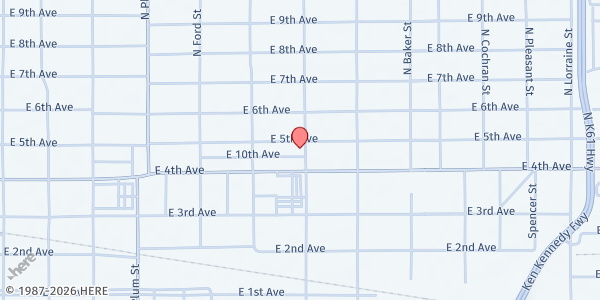 Map showing Living Hope FWB Food Pantry at 735 E. 5th Ave., Hutchinson, KS