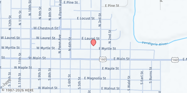 Map showing St. Andrew Food Pantry at 210 N. 4th St., Independence, KS