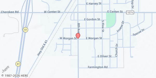 Map showing Inman Food Pantry at , Inman, KS