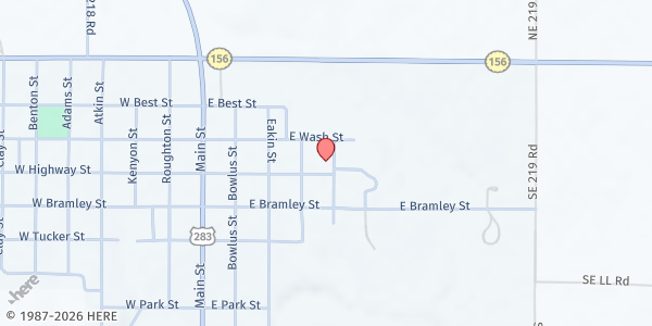 Map showing Saint Lawrence Catholic Rectory at 413 Niederacher St, Jetmore, KS
