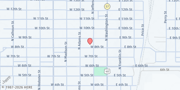 Map showing Junction City First UMC at 804 N Jefferson St, Junction City, KS
