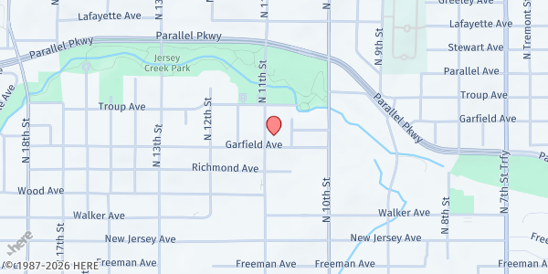 Map showing Bridge of Hope Community Church at 1925 North 11th St., Kansas City, KS