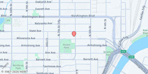 Map showing Catholic Charities- Family Support Center at 600 Minnesota Ave, Kansas City, KS