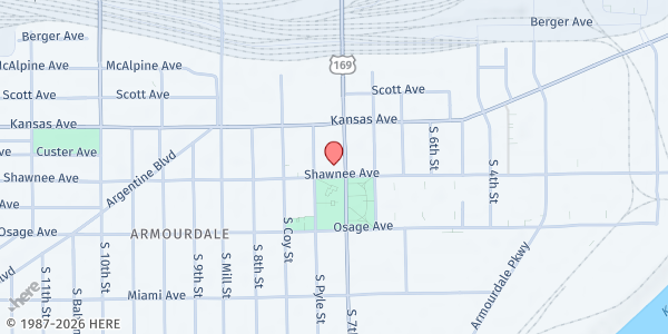 Map showing Don Bakely Community Annex at 646 S. 7th Street Trafficway, Kansas City, KS
