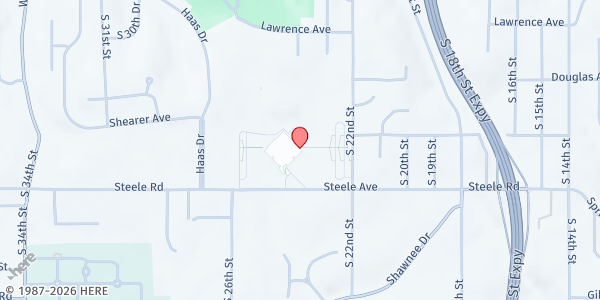 Map showing Mobile Pantry- Catholic Charities at 2400 Steele Rd., Kansas City, KS
