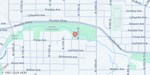 Map showing Mount Carmel Food Pantry at 1130 Troupe Ave, Kansas City, KS