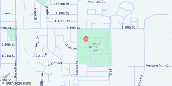Map showing Ballard Center Drive-Thru Food Pickup at 1930 Harper St., Lawrence, KS