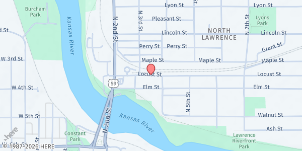 Map showing Ballard Community Services at Harper Main Indoor Arena at 1930 Harper Main Indoor Arena, Lawrence, KS