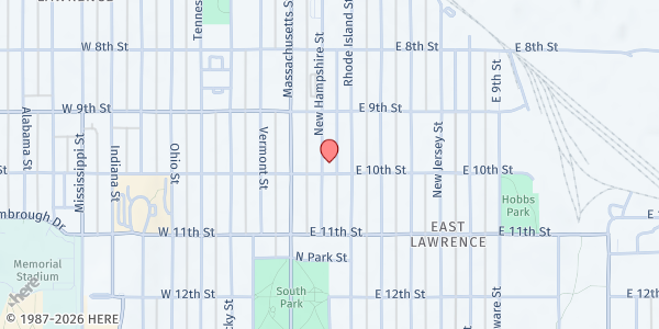 Map showing The Salvation Army - Lawrence at 946 New Hampshire, Lawrence, KS