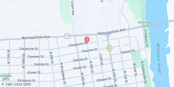 Map showing Leavenworth Mission at , Leavenworth, KS
