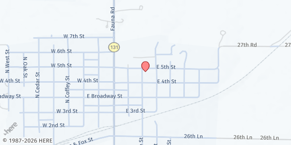 Map showing Lebo Community Food Pantry at 420 N Maple, Lebo, KS