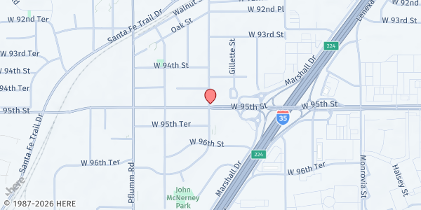 Map showing West Lenexa Seventh Day Adventist Church at , Lenexa, KS