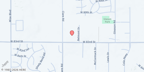 Map showing West Lenexa Seventh Day Adventist Church Food Pantry at 24450 W. 83rd St., Lenexa, KS