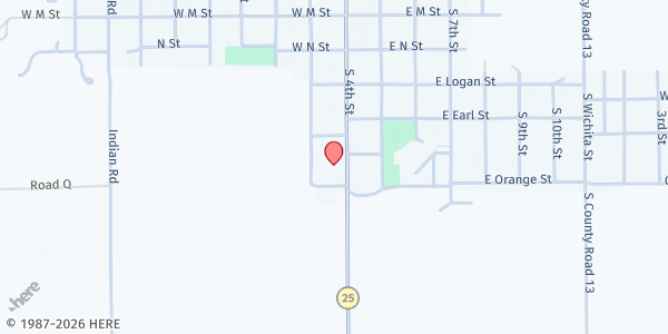 Map showing St. Anthony Catholic Church at 600 South 4th Street, Leoti, KS