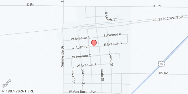 Map showing Lewis Pride, Inc - Lewis at 100 West Avenue B, Lewis, KS