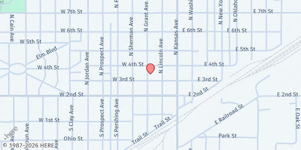 Map showing Genesis Family Health at 311 N Grant, Liberal, KS