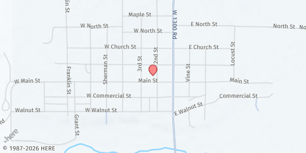 Map showing Heartland Worship - Logan at 205 W Main, Logan, KS