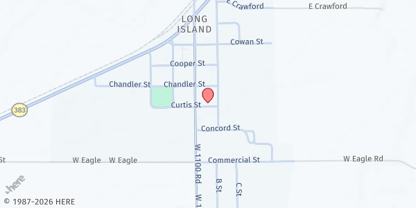 Map showing PCMA - Long Island Methodist Church at 554 West Washington Avenue, Long Island, KS