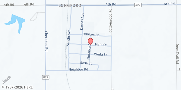 Map showing Longford Bethel United Methodist at , Longford, KS