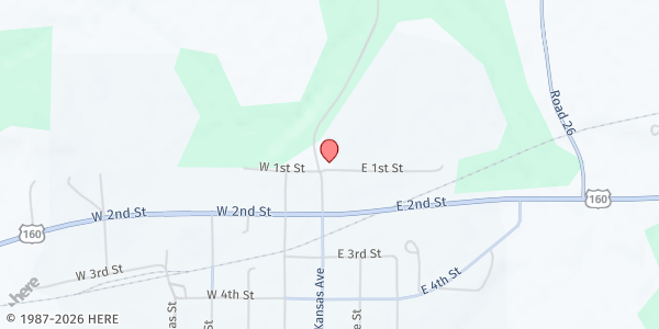Map showing Christian Community Church at 203 Wyandotte, Longton, KS