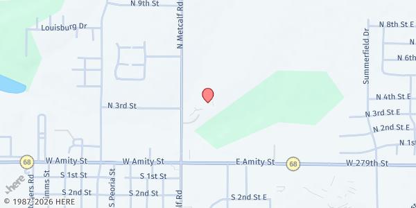 Map showing Agape Christian Center at 249 N Metcalf Rd, Louisburg, KS