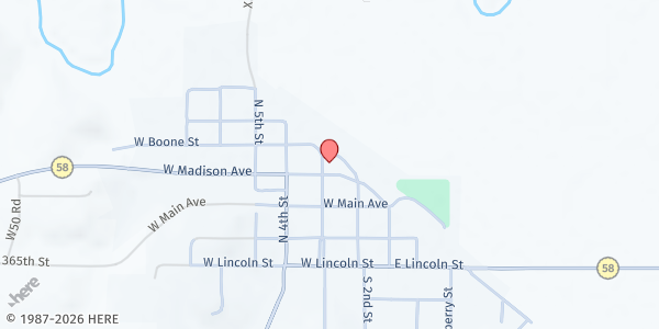 Map showing Community Bread Basket at Community Bread Basket, Madison, KS