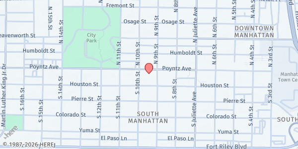 Map showing Common Table - Lincoln Education Center at 901 Poyntz Ave., Manhattan, KS