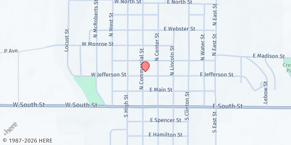 Map showing Jewell County Food Pantry at 206 N. Commercial, Mankato, KS