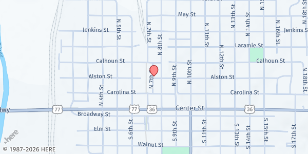 Map showing Families First Food For All - Marysville at 400 Hedrix Street, Marysville, KS