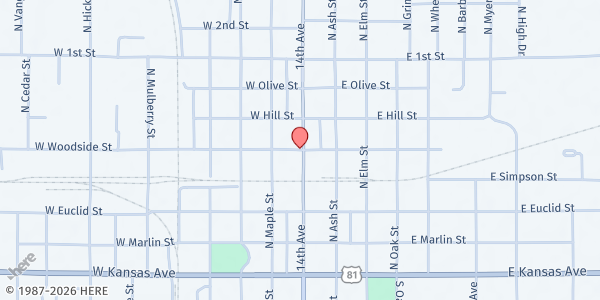 Map showing McPherson County Food Bank at , McPherson, KS