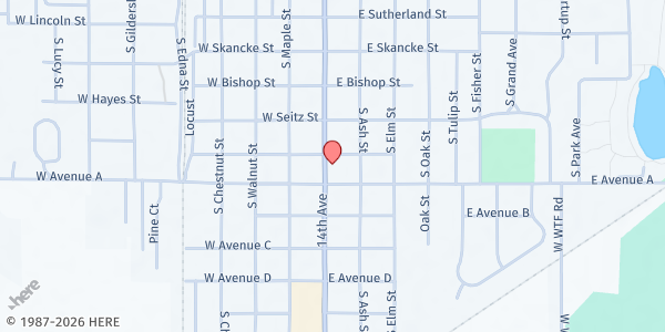 Map showing McPherson County Food Bank at 707 S Main St, McPherson, KS