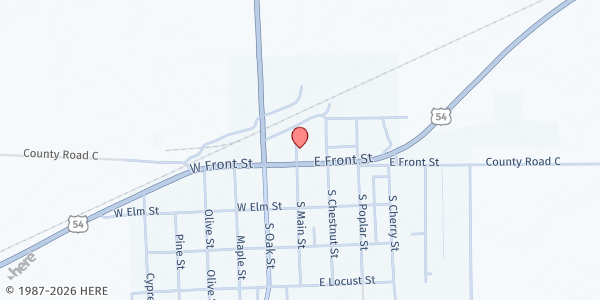 Map showing Mobile Pantry – Clark County at 111 N. Main St., Minneola, KS
