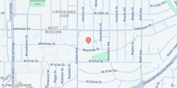 Map showing City of Mission Mobile Pantry - 6200 Martway St. at 6200 Martway St., Mission, KS