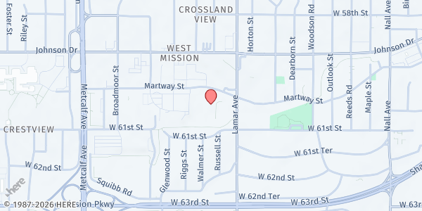 Map showing Johnson County Northeast Multi-Service Center at Johnson County Northeast Multi-Service Center, Mission, KS
