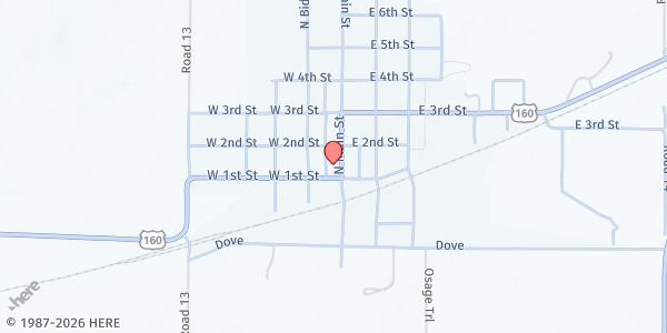 Map showing Moline Public Library at 109 N Main, Moline, KS