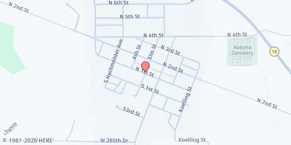 Map showing Natoma City Library at , Natoma, KS