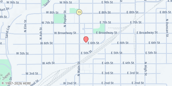 Map showing Agape Resource Center Inc at 116 E 6th St, Newton, KS