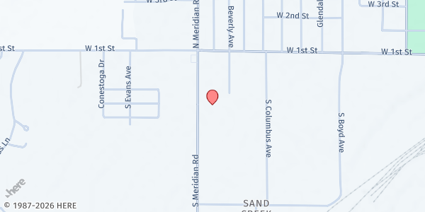 Map showing New Hope Shelter at 308 S. Meridian Rd., Newton, KS