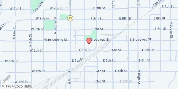 Map showing New Jerusalem Missions at 209 E Broadway St, Newton, KS