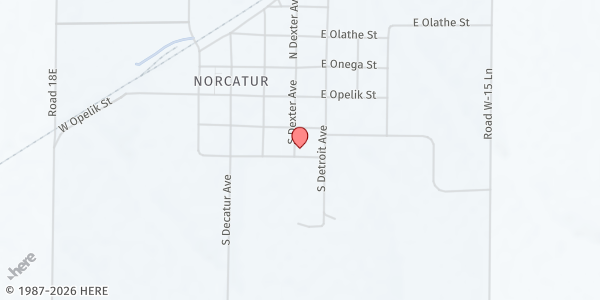 Map showing City of Norcatur at 301 East Ossipee Street, Norcatur, KS
